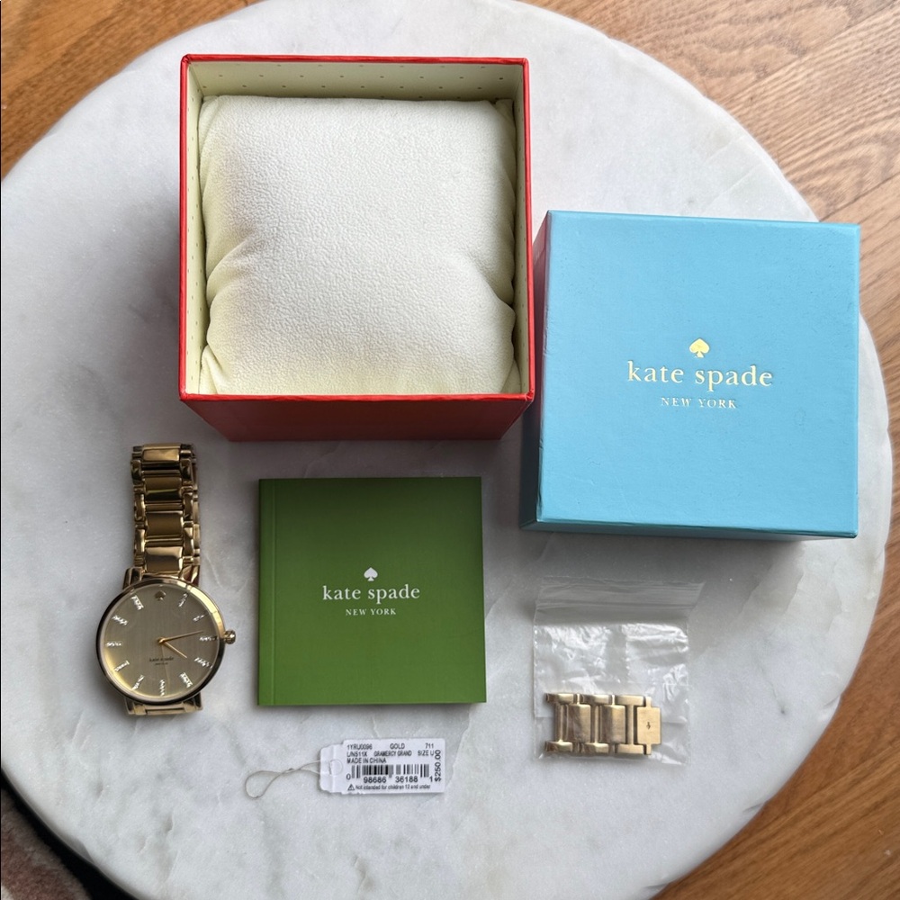 Kate Spade New York Gramercy Grand Gold-Tone Watch with Crystal Accents